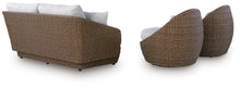 Load image into Gallery viewer, Double Point Outdoor Loveseat/2 Swivel Chairs (Set of 3)