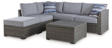 Load image into Gallery viewer, Petal Road Outdoor Loveseat Sectional/Ottoman/Table Set (Set of 4) image