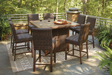 Load image into Gallery viewer, Paradise Trail Outdoor Counter Height Dining Table with 4 Barstools image