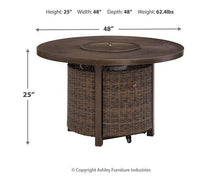Load image into Gallery viewer, Paradise Trail Paradise Trail Fire Pit Table with 4 Nuvella Swivel Lounge Chairs