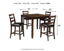 Load image into Gallery viewer, Coviar Counter Height Dining Table and Bar Stools (Set of 5)