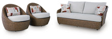 Load image into Gallery viewer, Double Point Outdoor Loveseat/2 Swivel Chairs (Set of 3)