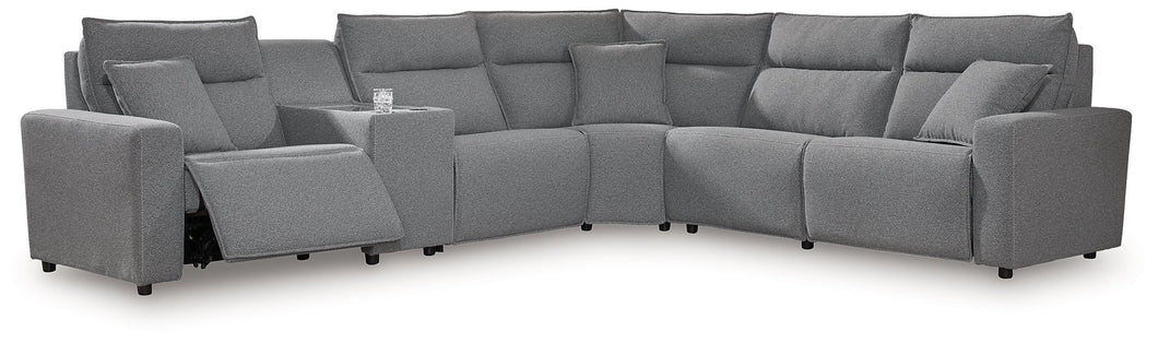 Modmax Reclining Sectional with Console - 46 Furniture and Mattress Gallery