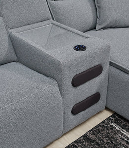 ModMax II Reclining Sectional with Chaise and Audio Console - 46 Furniture and Mattress Gallery
