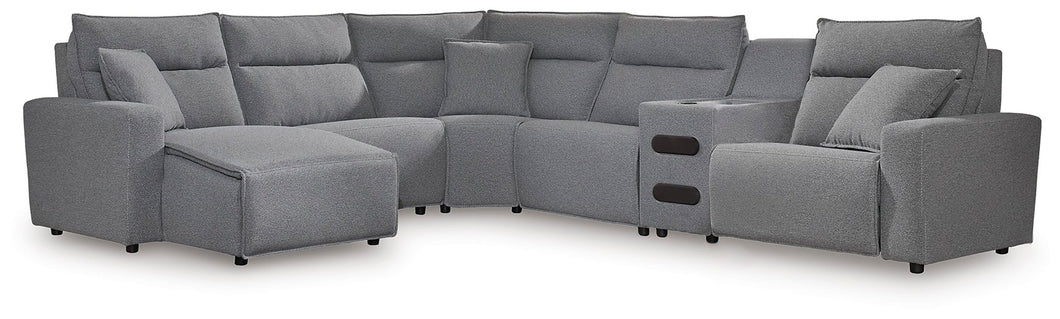 ModMax II Reclining Sectional with Chaise and Audio Console - 46 Furniture and Mattress Gallery