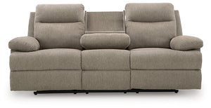 Side-Swipe Reclining Sofa with Drop Down Table - 46 Furniture and Mattress Gallery