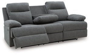 Side-Swipe Reclining Sofa with Drop Down Table - 46 Furniture and Mattress Gallery