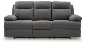 Side-Swipe Reclining Sofa with Drop Down Table - 46 Furniture and Mattress Gallery