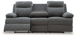 Side-Swipe Reclining Sofa with Drop Down Table - 46 Furniture and Mattress Gallery