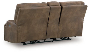 Beckley Place Power Reclining Loveseat with Console - 46 Furniture and Mattress Gallery
