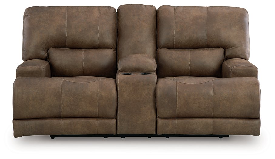 Beckley Place Power Reclining Loveseat with Console - 46 Furniture and Mattress Gallery