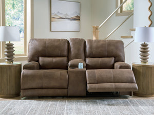 Beckley Place Power Reclining Loveseat with Console - 46 Furniture and Mattress Gallery