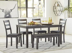 Bridson Dining Table and Chairs with Bench (Set of 6) - 46 Furniture and Mattress Gallery