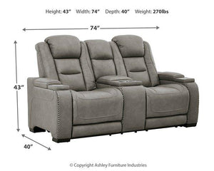 The Man-Den Power Reclining Loveseat with Console - 46 Furniture and Mattress Gallery