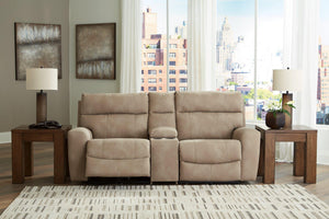 Next-Gen DuraPella Power Reclining Sectional Loveseat with Console - 46 Furniture and Mattress Gallery