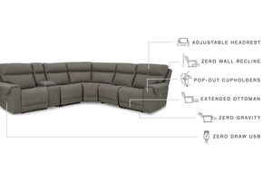 Starbot Power Reclining Sectional - 46 Furniture and Mattress Gallery