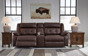 Punch Up Power Reclining Sectional Loveseat with Console - 46 Furniture and Mattress Gallery