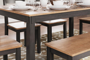 Gesthaven Dining Table with 4 Chairs and Bench (Set of 6) - 46 Furniture and Mattress Gallery