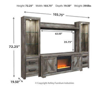 Load image into Gallery viewer, Wynnlow 4-Piece Entertainment Center with Electric Fireplace - 46 Furniture and Mattress Gallery

