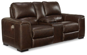 Alessandro Power Reclining Loveseat with Console - 46 Furniture and Mattress Gallery