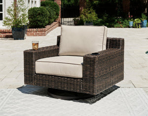 Coastline Bay Outdoor Swivel Lounge with Cushion - 46 Furniture and Mattress Gallery