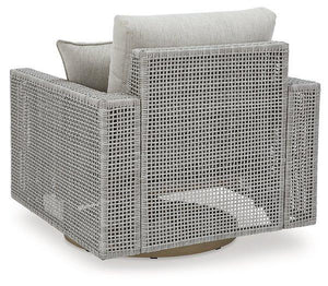 Seton Creek Outdoor Swivel Lounge with Cushion - 46 Furniture and Mattress Gallery
