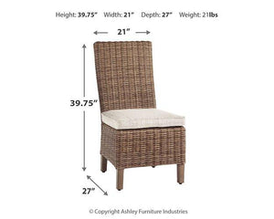 Beachcroft Outdoor Side Chair with Cushion (Set of 2) - 46 Furniture and Mattress Gallery