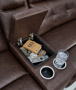 Punch Up Power Reclining Sectional Loveseat with Console - 46 Furniture and Mattress Gallery