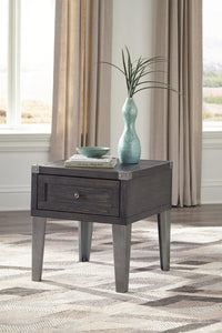 Todoe End Table with USB Ports & Outlets - 46 Furniture and Mattress Gallery