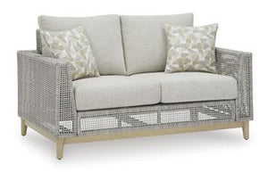 Seton Creek Outdoor Loveseat with Cushion - 46 Furniture and Mattress Gallery