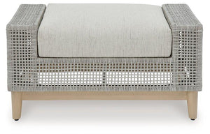 Seton Creek Outdoor Ottoman with Cushion - 46 Furniture and Mattress Gallery