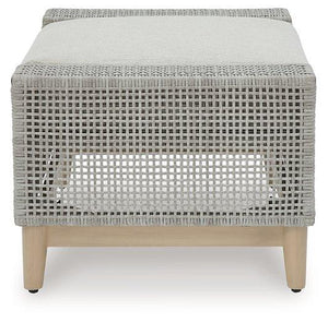 Seton Creek Outdoor Ottoman with Cushion - 46 Furniture and Mattress Gallery