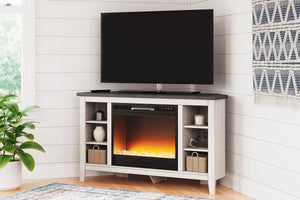 Dorrinson Corner TV Stand with Electric Fireplace - 46 Furniture and Mattress Gallery