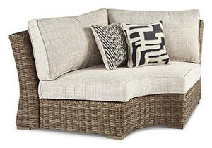 Beachcroft Outdoor Curved Corner Chair with Cushion - 46 Furniture and Mattress Gallery