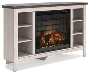 Dorrinson Corner TV Stand with Electric Fireplace - 46 Furniture and Mattress Gallery