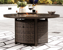 Load image into Gallery viewer, Paradise Trail Paradise Trail Fire Pit Table with 4 Nuvella Swivel Lounge Chairs - 46 Furniture and Mattress Gallery
