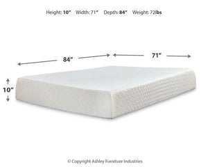 10 Inch Chime Memory Foam Mattress Set - 46 Furniture and Mattress Gallery