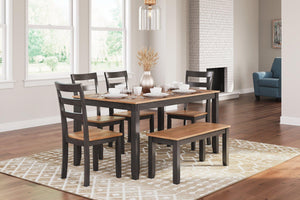 Gesthaven Dining Table with 4 Chairs and Bench (Set of 6) - 46 Furniture and Mattress Gallery