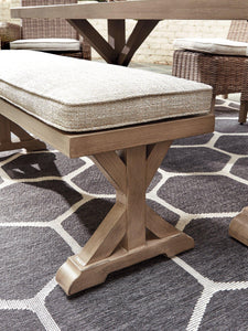 Beachcroft Outdoor Bench with Cushion - 46 Furniture and Mattress Gallery