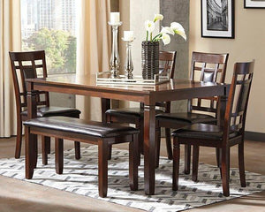 Bennox Dining Table and Chairs with Bench (Set of 6) - 46 Furniture and Mattress Gallery