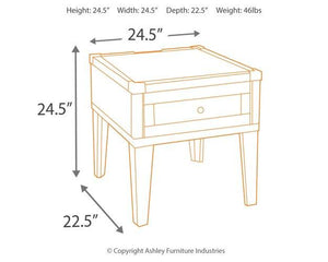 Todoe End Table with USB Ports & Outlets - 46 Furniture and Mattress Gallery