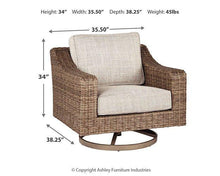 Load image into Gallery viewer, Beachcroft Outdoor Swivel Lounge with Cushion - 46 Furniture and Mattress Gallery

