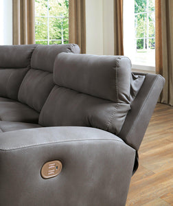 Next-Gen DuraPella Power Reclining Sectional Loveseat with Console - 46 Furniture and Mattress Gallery
