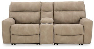 Next-Gen DuraPella Power Reclining Sectional Loveseat with Console - 46 Furniture and Mattress Gallery
