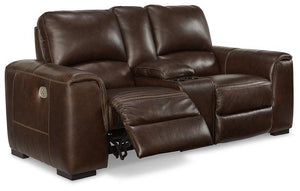 Alessandro Power Reclining Loveseat with Console - 46 Furniture and Mattress Gallery