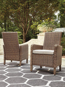 Beachcroft Outdoor Arm Chair with Cushion (Set of 2) - 46 Furniture and Mattress Gallery