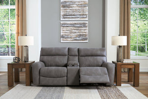 Next-Gen DuraPella Power Reclining Sectional Loveseat with Console - 46 Furniture and Mattress Gallery