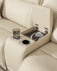 Double Deal Power Reclining Loveseat Sectional with Console - 46 Furniture and Mattress Gallery