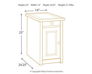 Bolanburg Chairside End Table with USB Ports & Outlets - 46 Furniture and Mattress Gallery