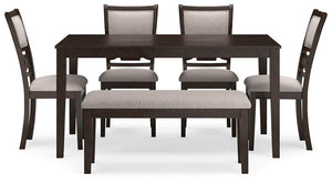 Langwest Dining Table and 4 Chairs and Bench (Set of 6) - 46 Furniture and Mattress Gallery